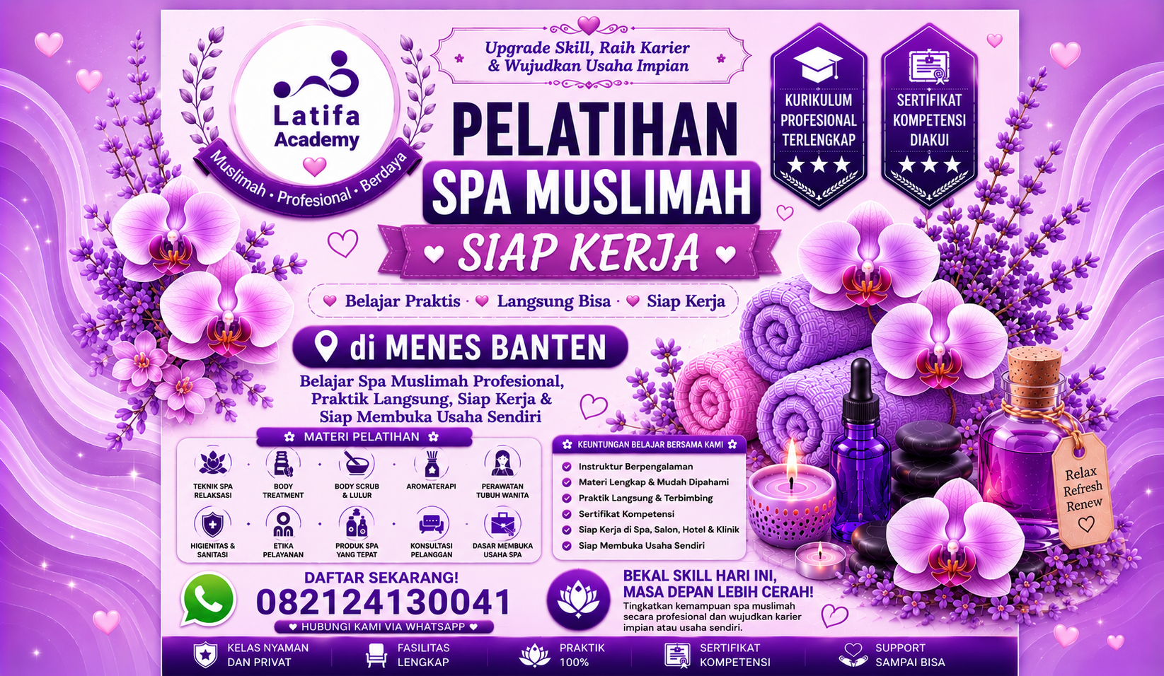 Pelatihan Spa Muslimah Siap Kerja di Menes Banten 082124130041